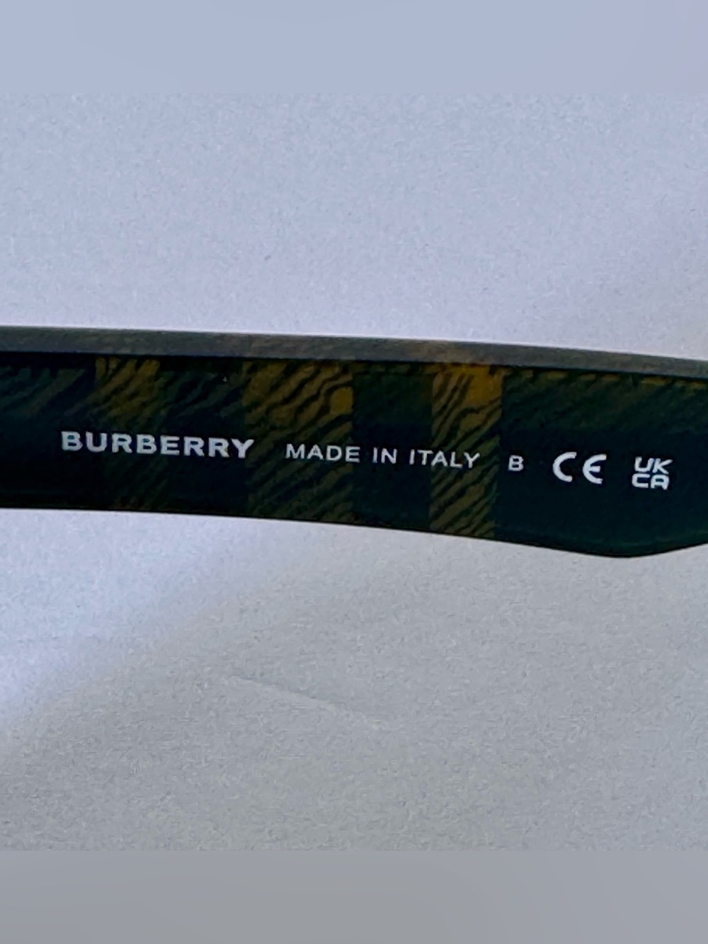 NWT Burberry BE4443F 4225/87 Check Green Rectangle Sunglasses Made in Italy - Picture 7 of 10
